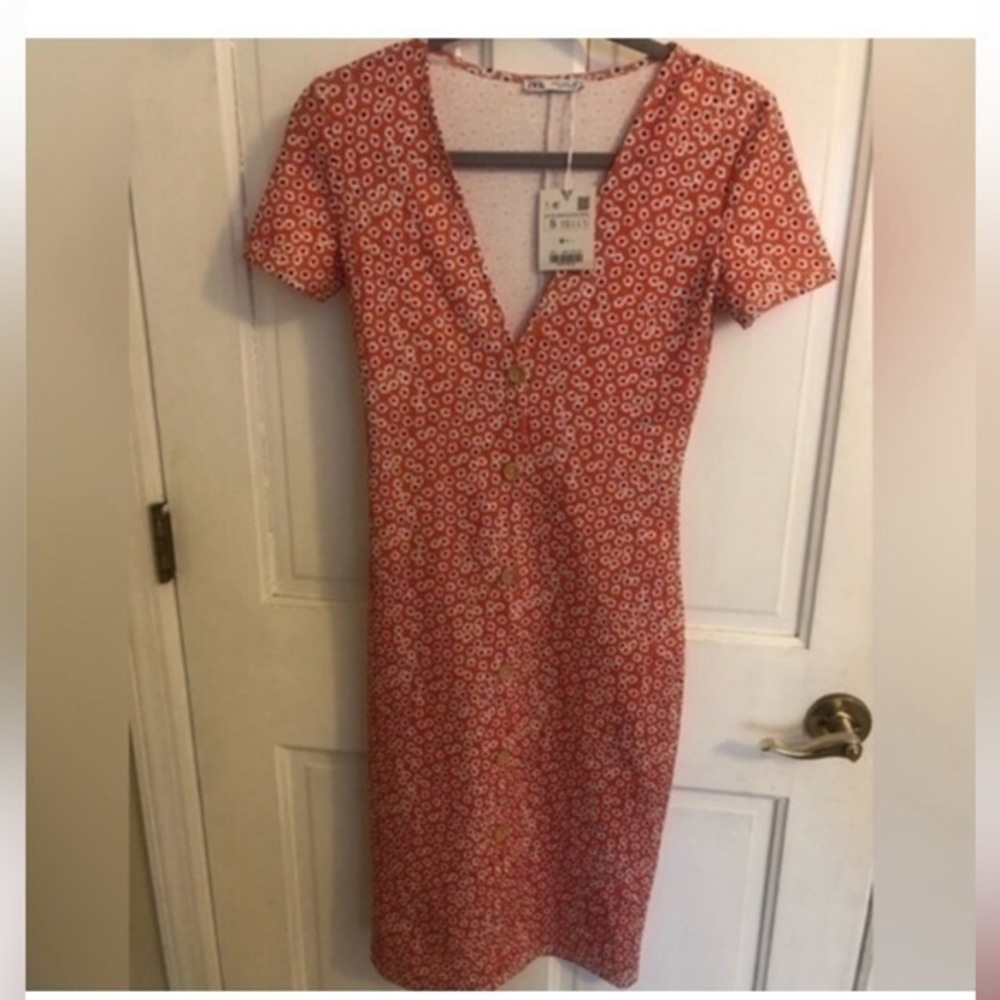 NWT Zara Daisy Button Down Mini Dress